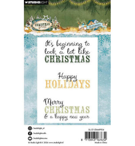 Studio Light PRE-ORDER Christmas Forest Clear Stamp Sentiments (SL-CF-STAMP954)