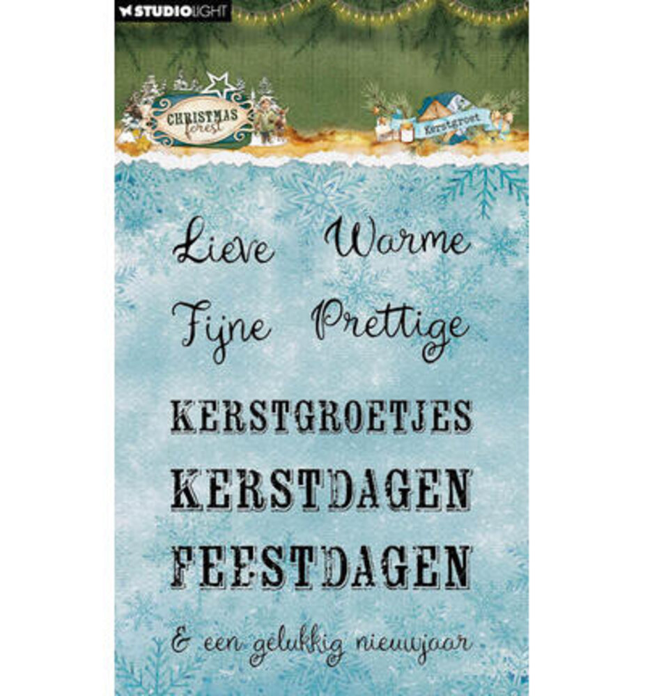 Studio Light PRE-ORDER Christmas Forest Clear Stamp Kerst Groet (SL-CF-STAMP955)