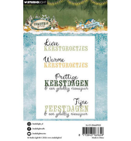 Studio Light PRE-ORDER Christmas Forest Clear Stamp Kerst Groet (SL-CF-STAMP955)