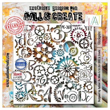 AALL and Create Masking Stencil 6x6 Inch Clockspire (AALL-PC-269)