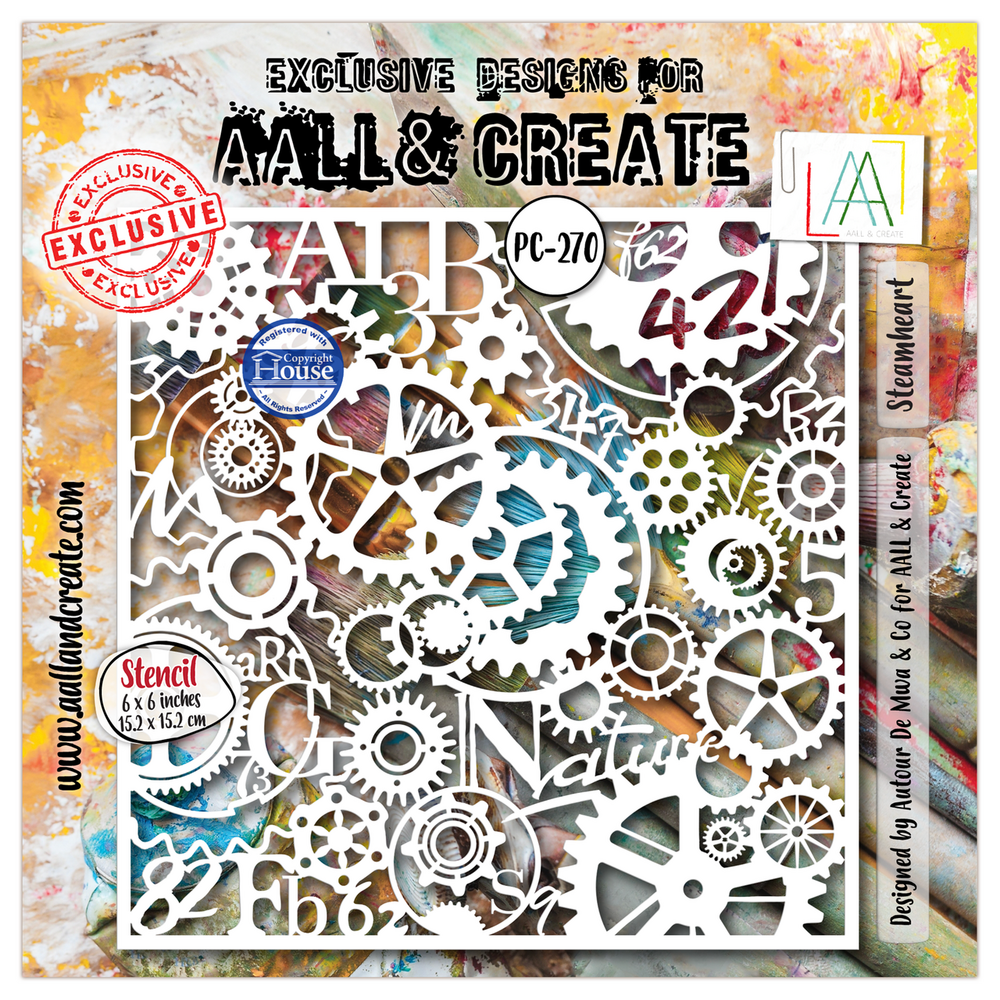 AALL and Create Masking Stencil 6x6 Inch Steamheart (AALL-PC-270)