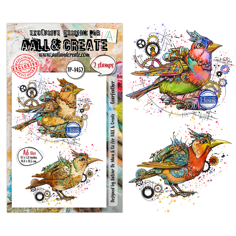 AALL and Create Clear Stamp Set A6 Gearfeather (AALL-TP-1452)