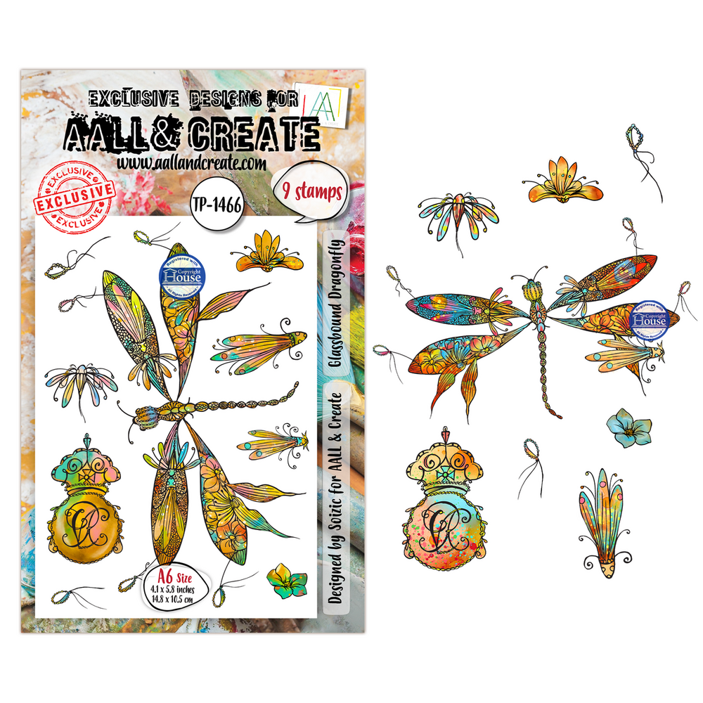 AALL and Create Clear Stamp Set A6 Glassbound Dragonfly (AALL-TP-1466)