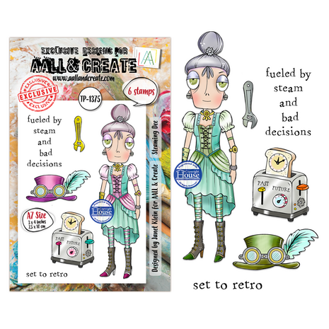 AALL and Create Clear Stamp Set A7 Steaming Dee (AALL-TP-1375)