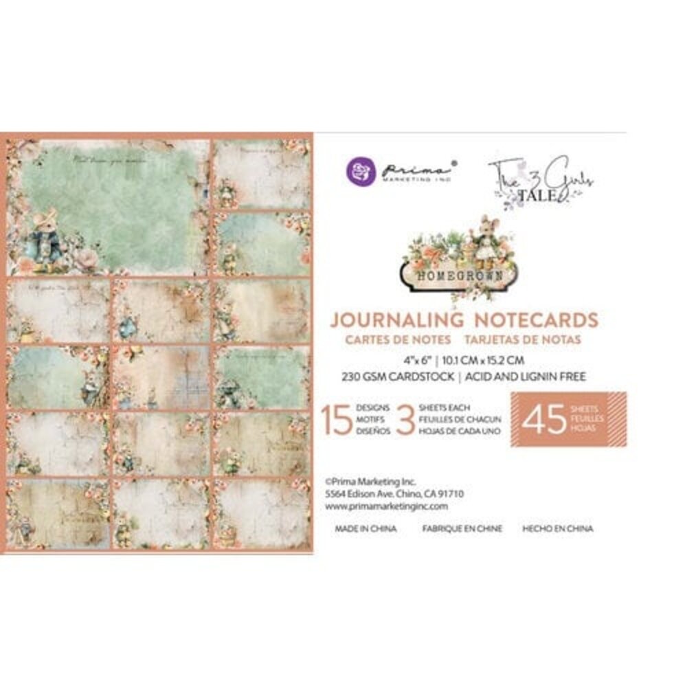 Prima Marketing Inc PRE-ORDER Homegrown 4x6 Inch Journaling Cards (683481)