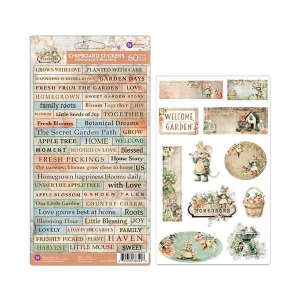 Prima Marketing Inc PRE-ORDER Homegrown Chipboard Stickers (683498)
