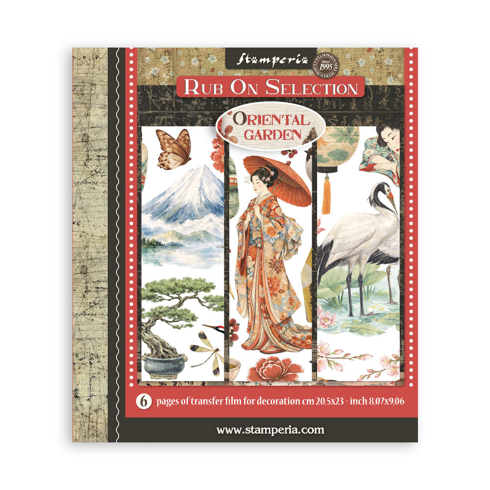 Stamperia Oriental Garden 8x8 Inch Rub-On Assortment (DFLRBXG11) Stamperia Oriental Garden 8x8 Inch Rub-On Assortment (DFLRBXG11)