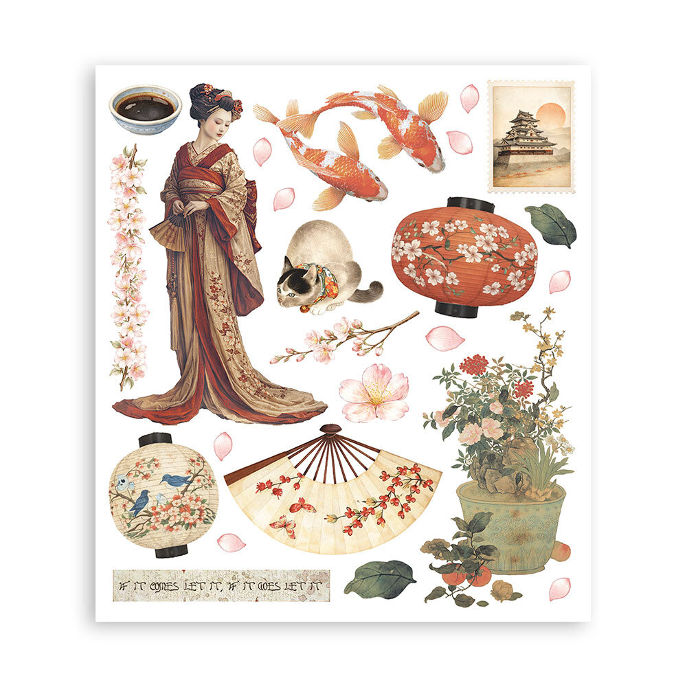 Stamperia Oriental Garden 8x8 Inch Rub-On Assortment (DFLRBXG11) Stamperia Oriental Garden 8x8 Inch Rub-On Assortment (DFLRBXG11)