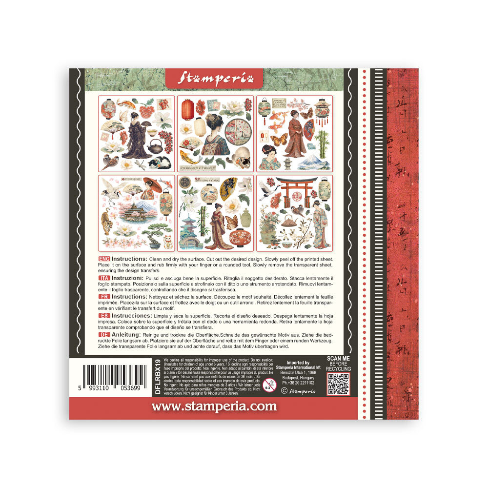 Stamperia Oriental Garden 6x6 Inch Rub-On Assortment (DFLRBX19) Stamperia Oriental Garden 6x6 Inch Rub-On Assortment (DFLRBX19)