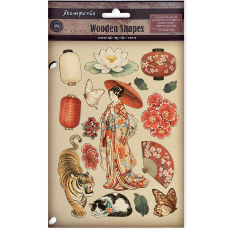 Stamperia Oriental Garden Wooden Shapes A5 (KLSP204) Stamperia Oriental Garden Wooden Shapes A5 (KLSP204)
