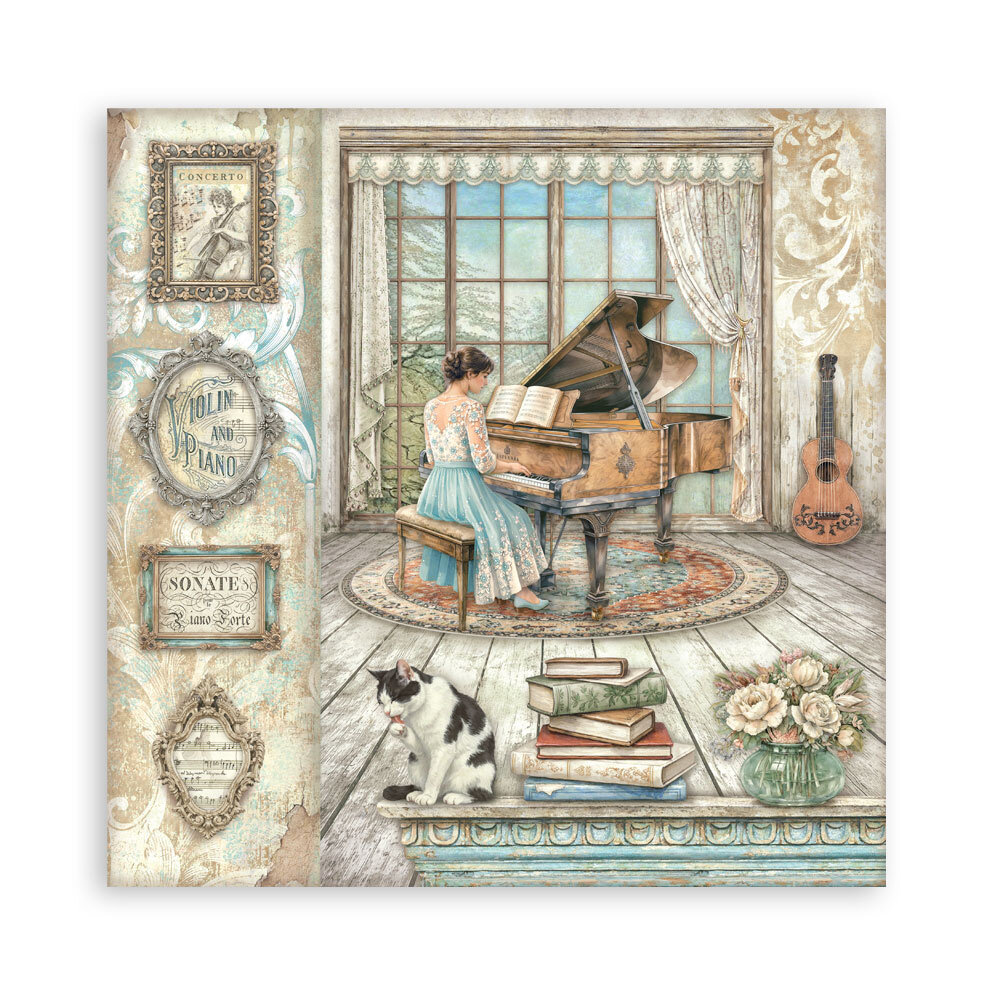 Stamperia Symphony 8x8 Inch Single Face Paper Pack (SBBSXB26) Stamperia Symphony 8x8 Inch Single Face Paper Pack (SBBSXB26)