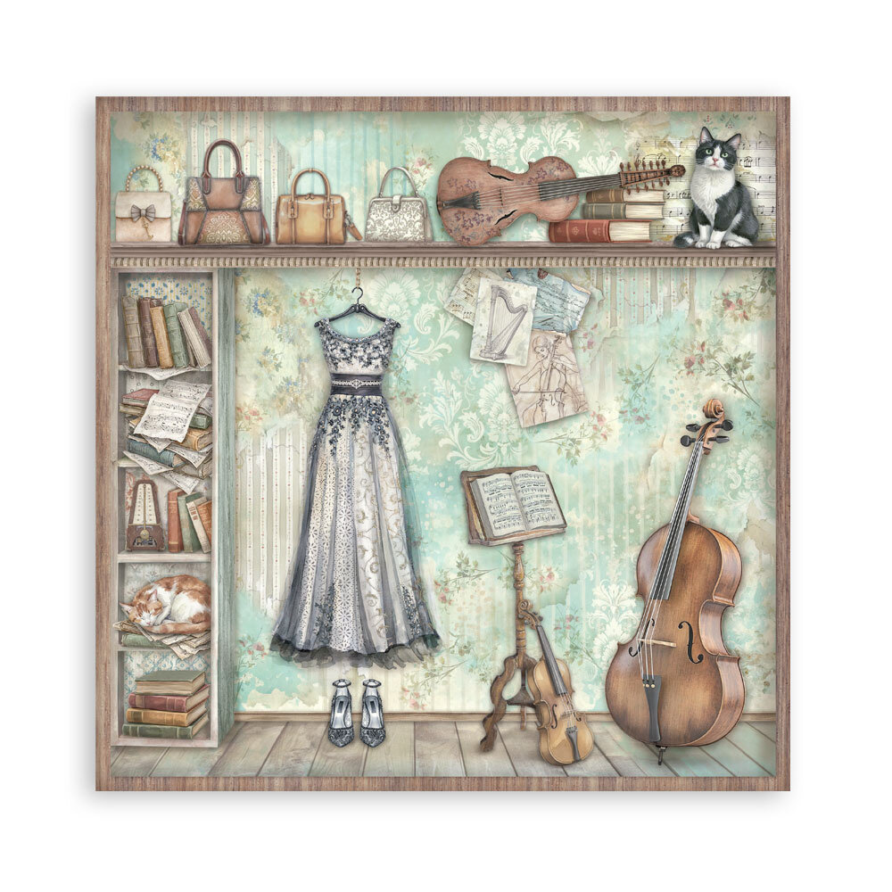Stamperia Symphony 8x8 Inch Single Face Paper Pack (SBBSXB26) Stamperia Symphony 8x8 Inch Single Face Paper Pack (SBBSXB26)