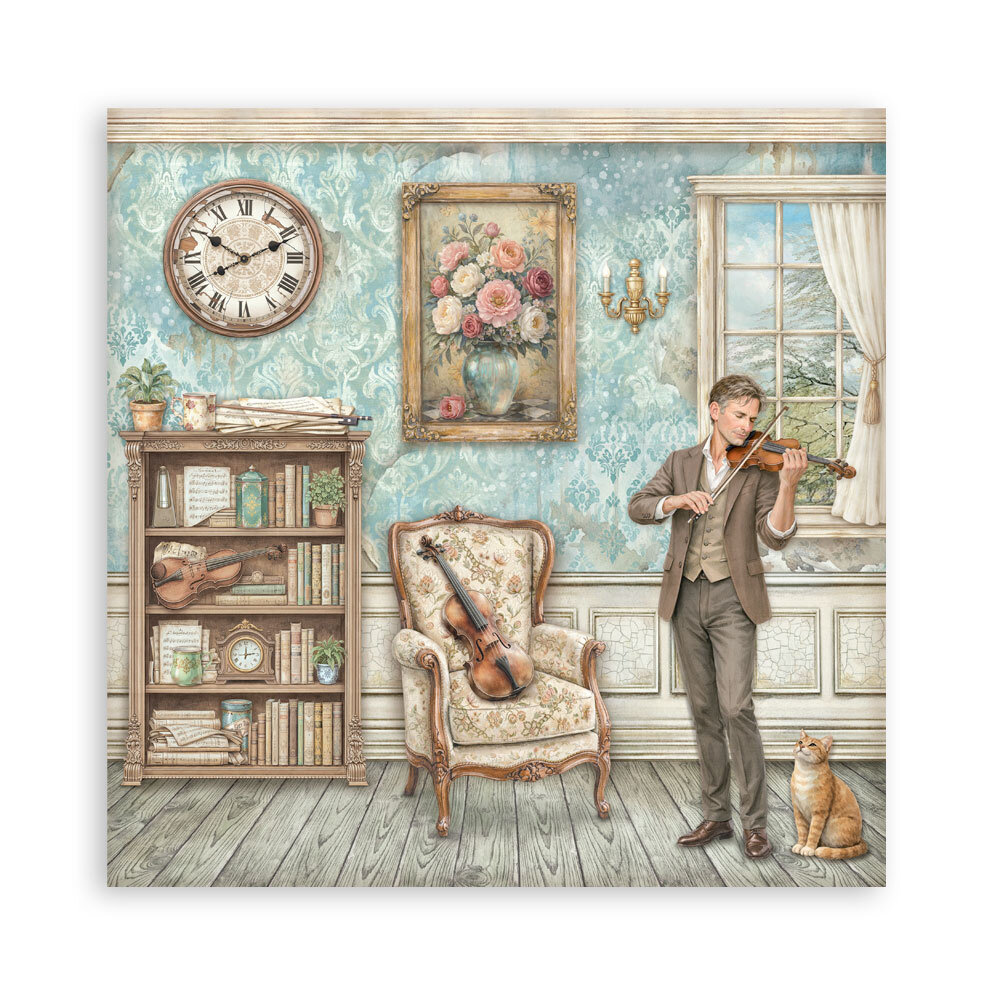 Stamperia Symphony 8x8 Inch Single Face Paper Pack (SBBSXB26) Stamperia Symphony 8x8 Inch Single Face Paper Pack (SBBSXB26)