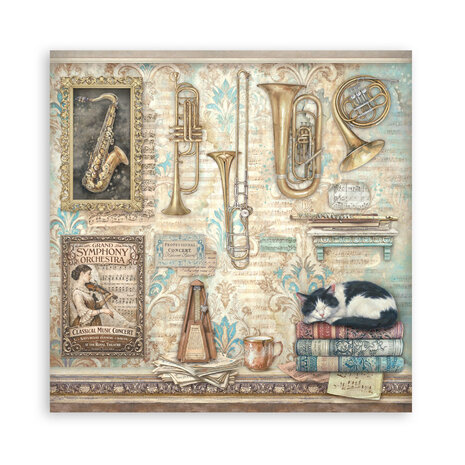 Stamperia Symphony 8x8 Inch Single Face Paper Pack (SBBSXB26) Stamperia Symphony 8x8 Inch Single Face Paper Pack (SBBSXB26)