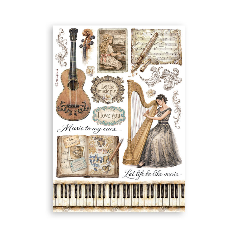 Stamperia Symphony A5 Washi Pad (SBW34) Stamperia Symphony A5 Washi Pad (SBW34)