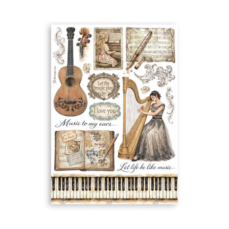 Stamperia Symphony A5 Washi Pad (SBW34) Stamperia Symphony A5 Washi Pad (SBW34)