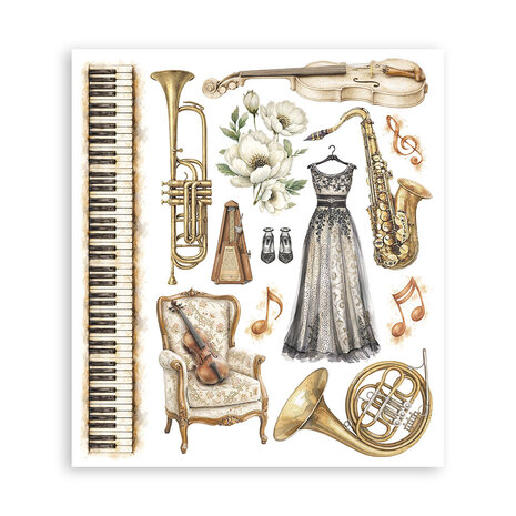 Stamperia Symphony 8x8 Inch Rub-On Assortment (DFLRBXG09) Stamperia Symphony 8x8 Inch Rub-On Assortment (DFLRBXG09)