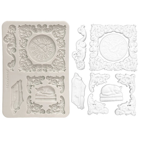 Stamperia Symphony A5 Silicon Mould Clock and Cat (KACMA614)