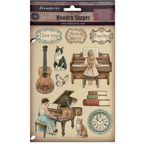 Stamperia Symphony Wooden Shapes A5 (KLSP202) Stamperia Symphony Wooden Shapes A5 (KLSP202)