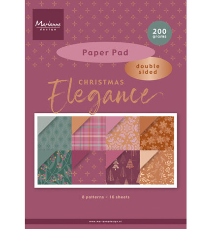 Marianne Design PRE-ORDER Christmas Elegance A4 Pretty Papers Bloc (PK9223) Marianne Design PRE-ORDER Christmas Elegance A4 Pretty Papers Bloc (PK9223)