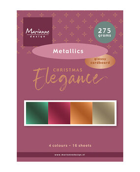 Marianne Design PRE-ORDER Christmas Elegance A5 Metallics Paper Set (PK9225)