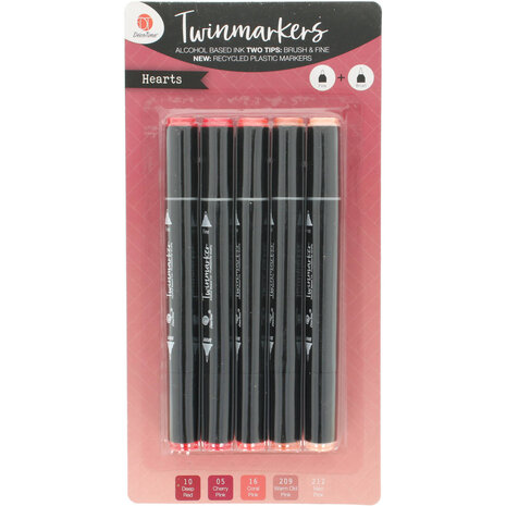 DécoTime 5 Alcohol Markers Hearts (3219358)