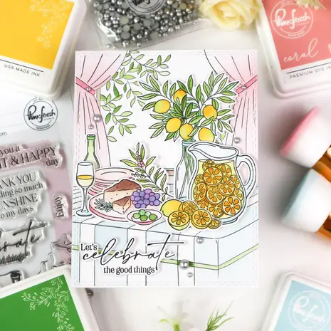 Pinkfresh Studio Sunlit Manor Cling Stamp Sunlit Table (324926)