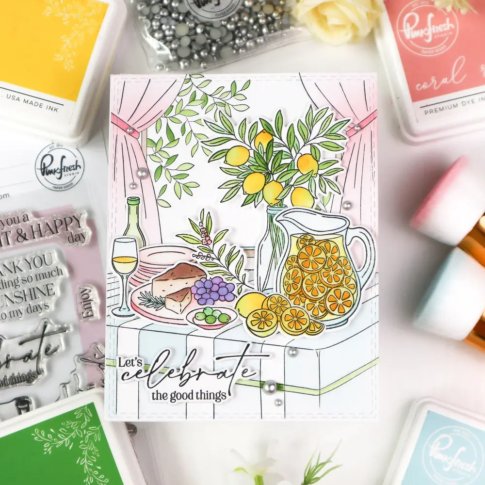 Pinkfresh Studio Sunlit Manor Stamp Citrus Still Life (324626)