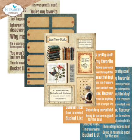 Elizabeth Craft Designs Everyday Ephemera 2 A5 Patterned Cardstock (PS03)