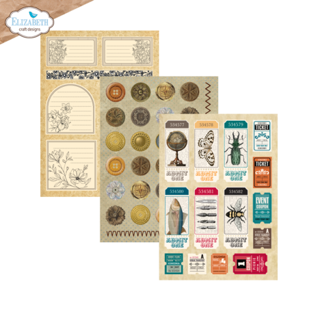 Elizabeth Craft Designs Everyday Ephemera 2 A5 Patterned Cardstock (PS03)