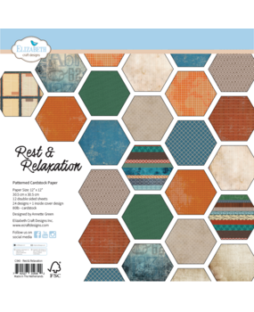 Elizabeth Craft Designs Rest & Relaxation 12x12 Inch Patterned Cardstock (C043)