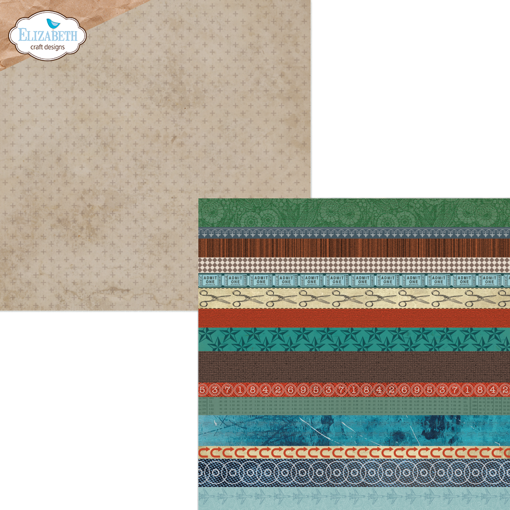 Elizabeth Craft Designs Rest & Relaxation 12x12 Inch Patterned Cardstock (C043)