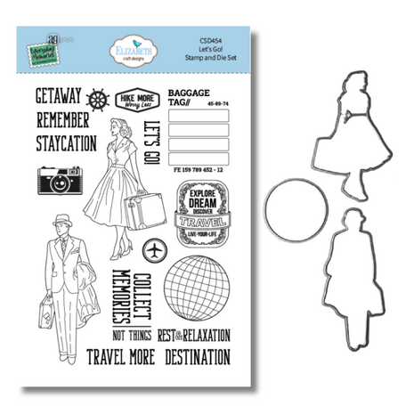 Elizabeth Craft Designs Rest & Relaxation Stamp & Dies Let's Go! (CSD454)