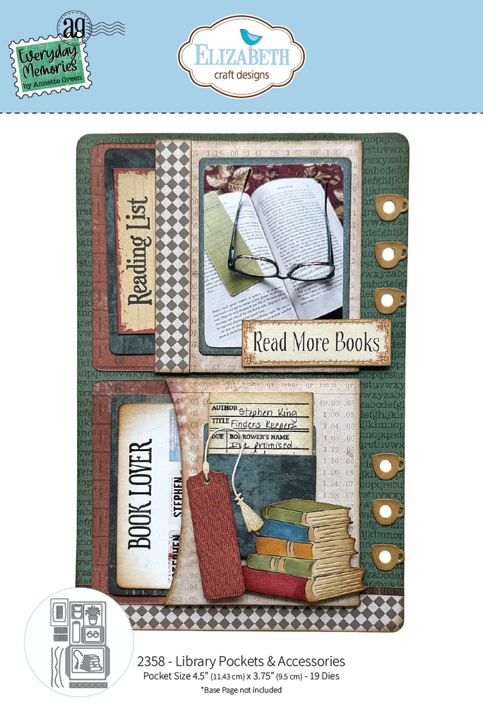 Elizabeth Craft Designs Rest & Relaxation Dies Library Pockets & Accessories (2358)