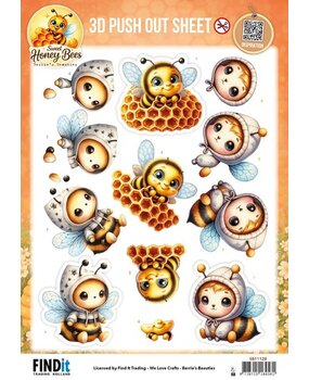 Berrie's Beauties Sweet Honey Bees 3D Push Out Honeycomb Friends (SB11128)