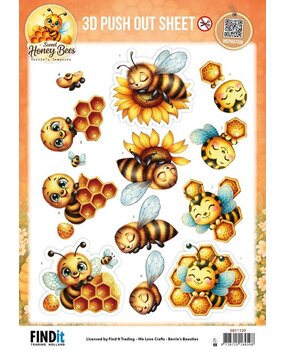 Berrie's Beauties Sweet Honey Bees 3D Push Out Golden Garden (SB11129)
