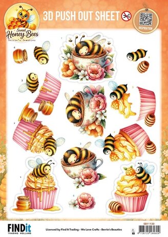 Berrie's Beauties Sweet Honey Bees 3D Push Out Honey Bee Delights (SB11130)