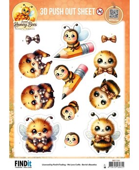 Berrie's Beauties Sweet Honey Bees 3D Push Out Little Buzzers (SB11131)
