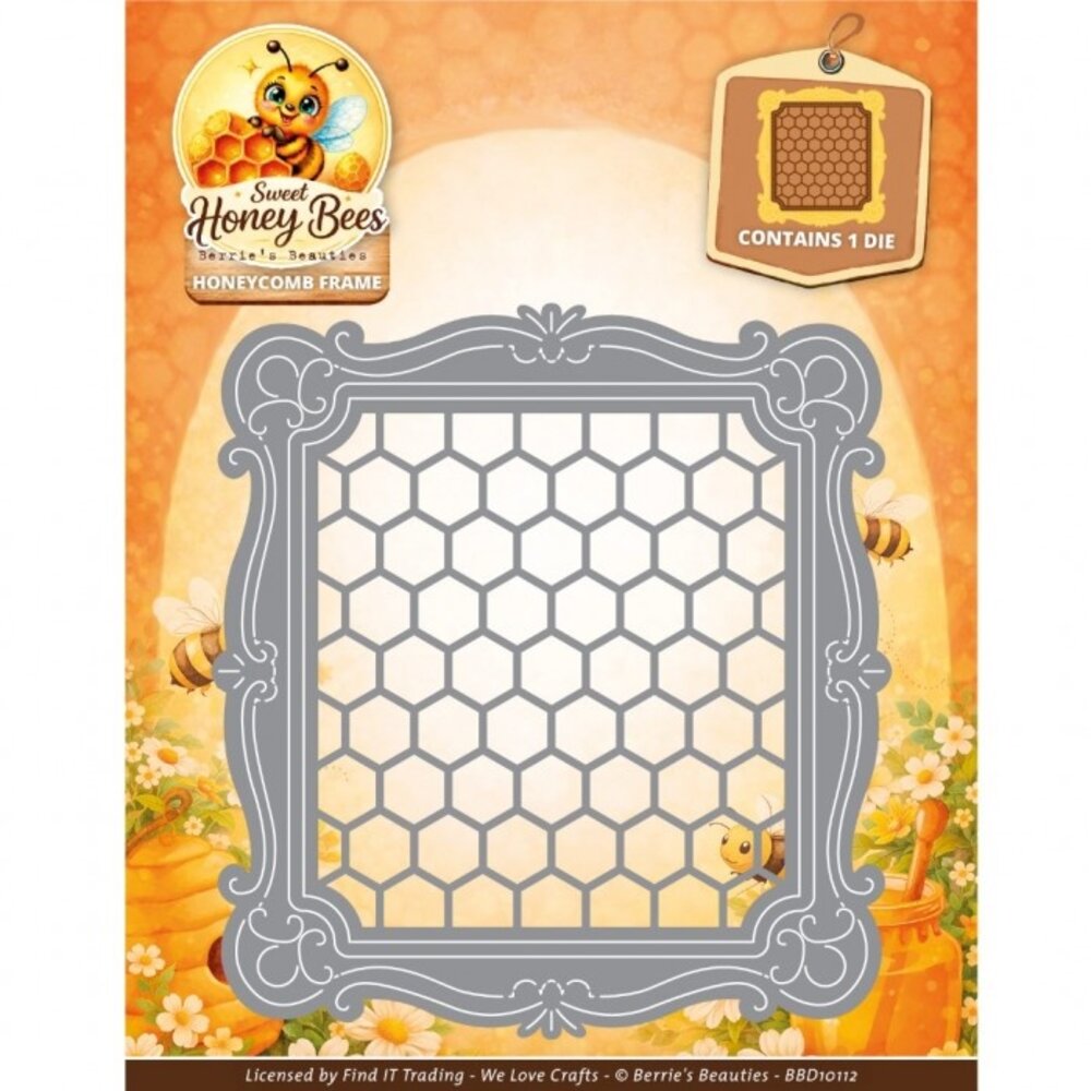 Berrie's Beauties Sweet Honey Bees Dies Honeycomb Frame (BBD10112)
