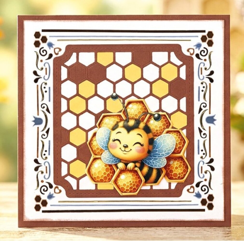 Berrie's Beauties Sweet Honey Bees Dies Honeycomb Frame (BBD10112)