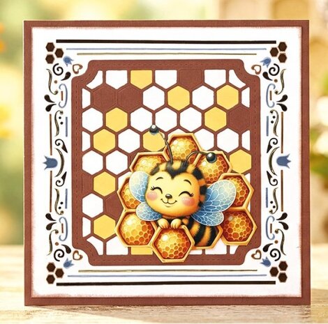 Berrie's Beauties Sweet Honey Bees Dies Honeycomb Frame (BBD10112)