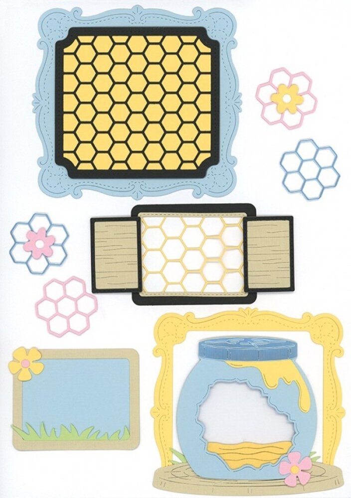 Berrie's Beauties Sweet Honey Bees Dies Honeycomb Frame (BBD10112)