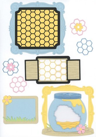 Berrie's Beauties Sweet Honey Bees Dies Honeycomb Frame (BBD10112)