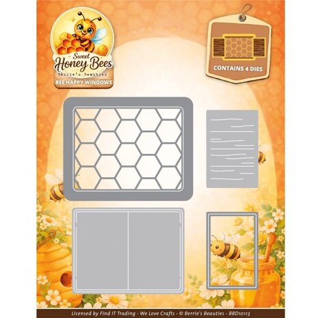 Berrie's Beauties Sweet Honey Bees Dies Bee Happy Windows (BBD10113)