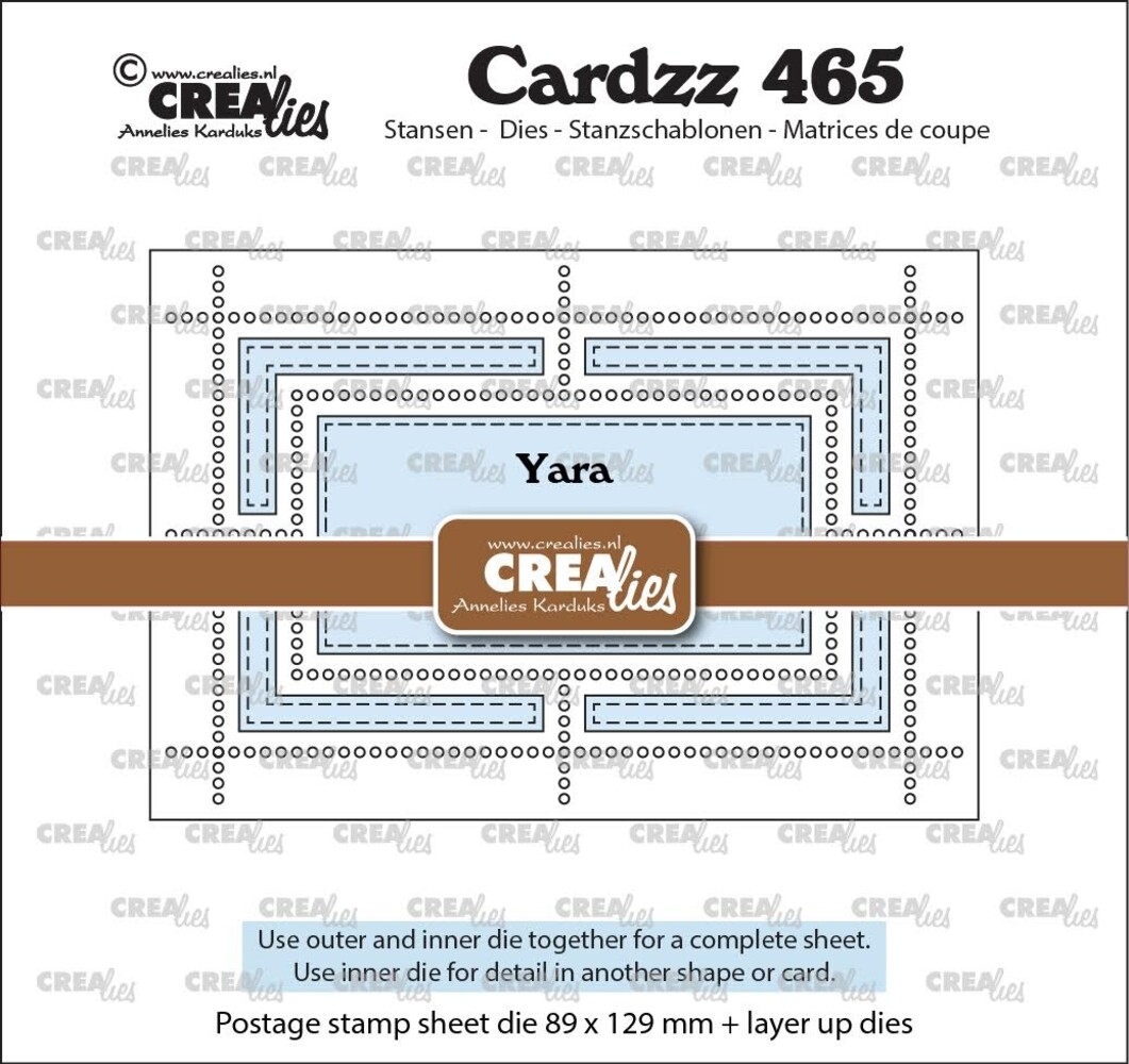 Crealies PRE-ORDER Cardzz Dies Postzegelvel Yara (CLCZ465)