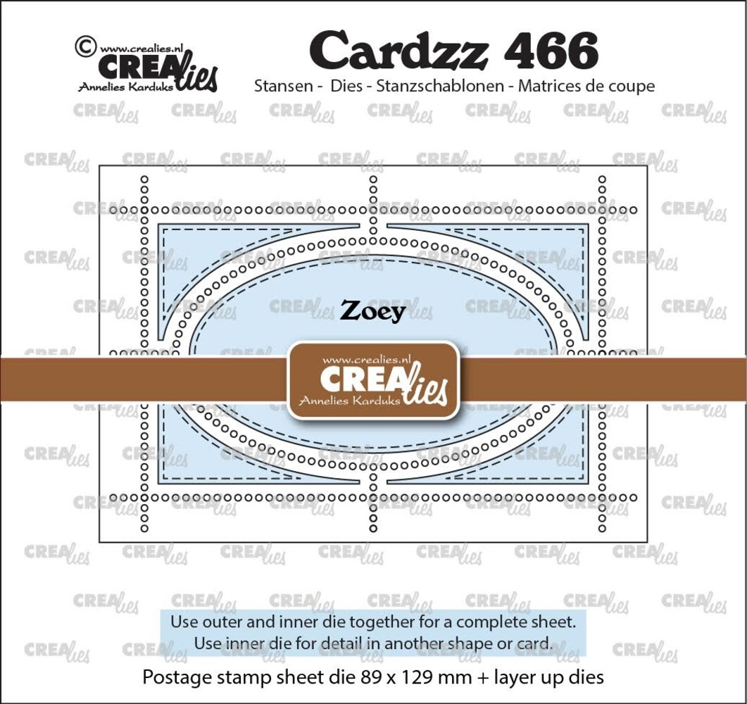 Crealies PRE-ORDER Cardzz Dies Postzegelvel Zoey (CLCZ466)