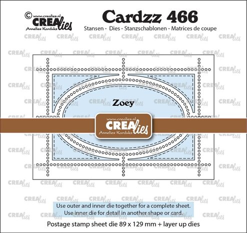 Crealies PRE-ORDER Cardzz Dies Postzegelvel Zoey (CLCZ466)