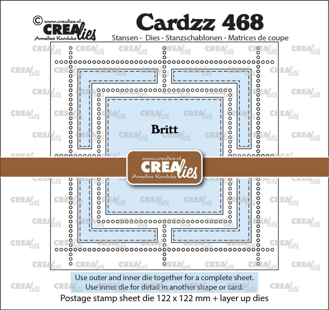 Crealies PRE-ORDER Cardzz Dies Postzegelvel Britt (CLCZ468)