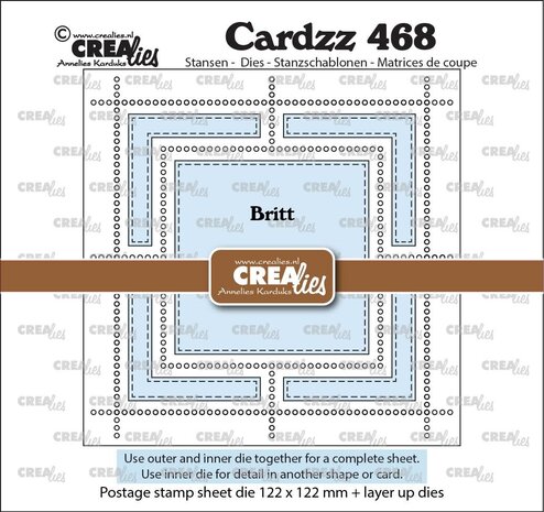 Crealies PRE-ORDER Cardzz Dies Postzegelvel Britt (CLCZ468)
