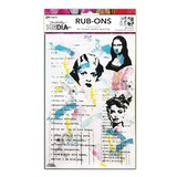 Dina Wakley MEdia PRE-ORDER Rub-Ons On Their Mind (MDA88332)